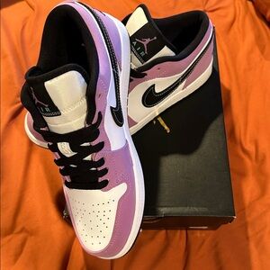 Nike Air Jordan 1 Low Lavender and White Shoes